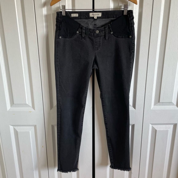 Madewell Maternity Skinny Jeans Women’s 29 Black Stonewashed Raw Hem Stretch EUC - Picture 3 of 16